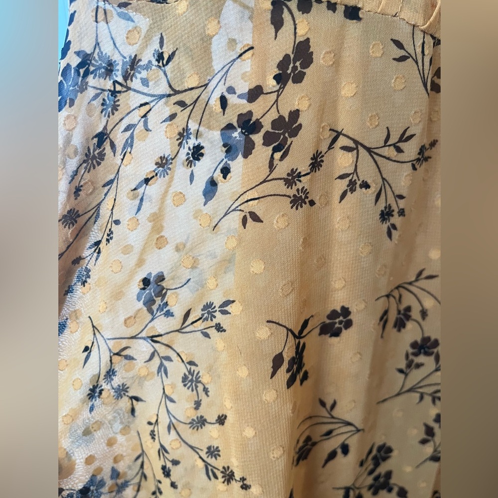 Nanette Lepore midi dress floral mustard belted size 6 - Picture 7 of 11